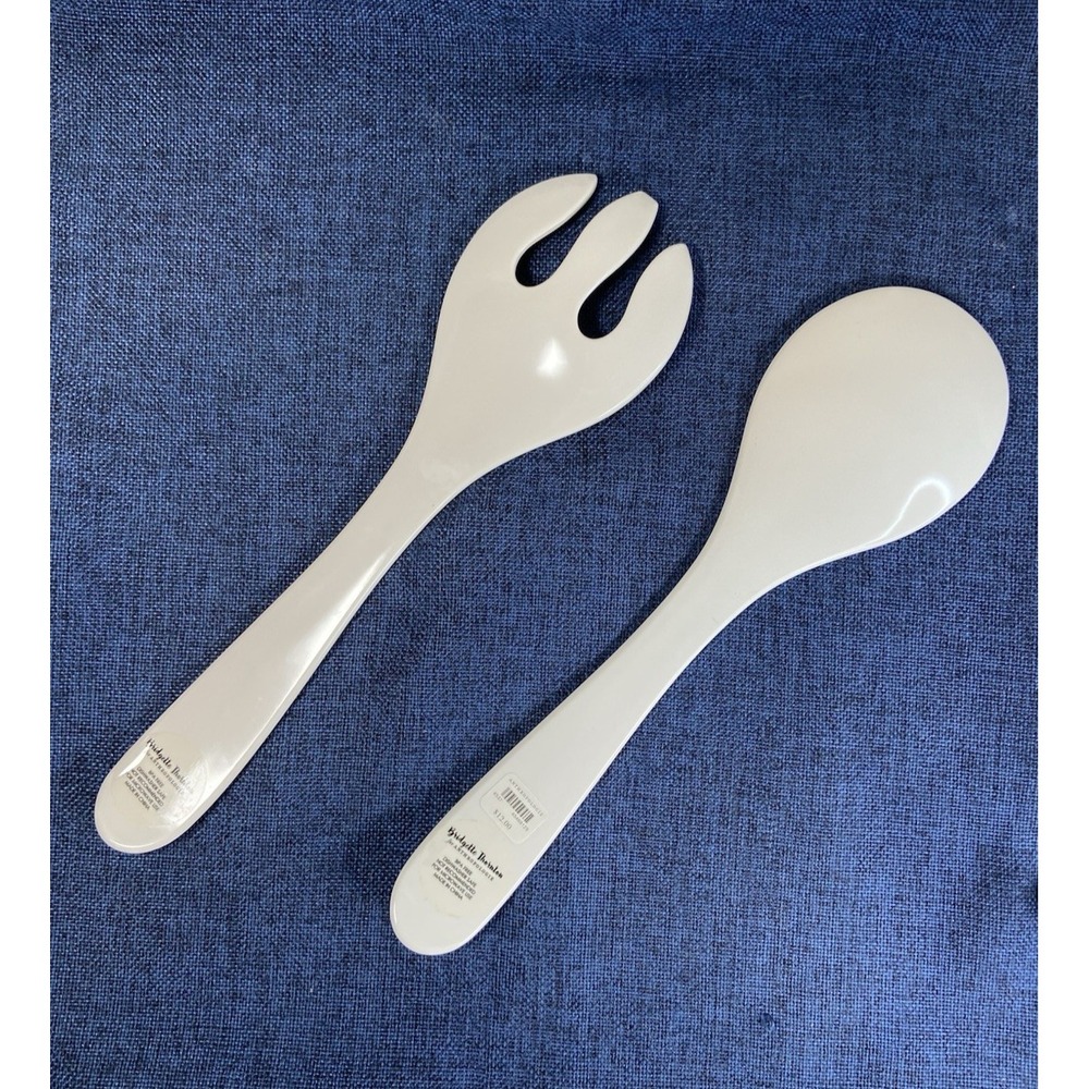 Anthropologie Paint + Petals by Bridgette Thornton 12.5" Serving Spoon & Fork - Picture 3 of 12